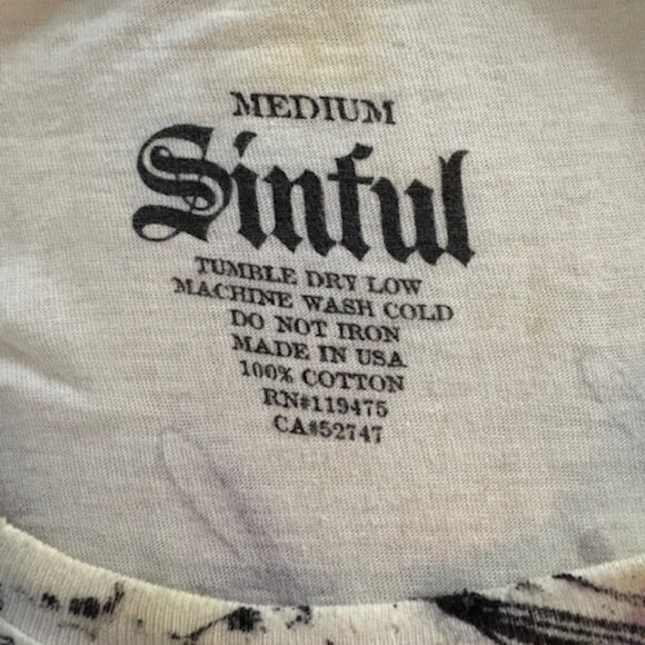 Sinful Vintage heavily jewelled t-shirt. - Picture 3 of 3